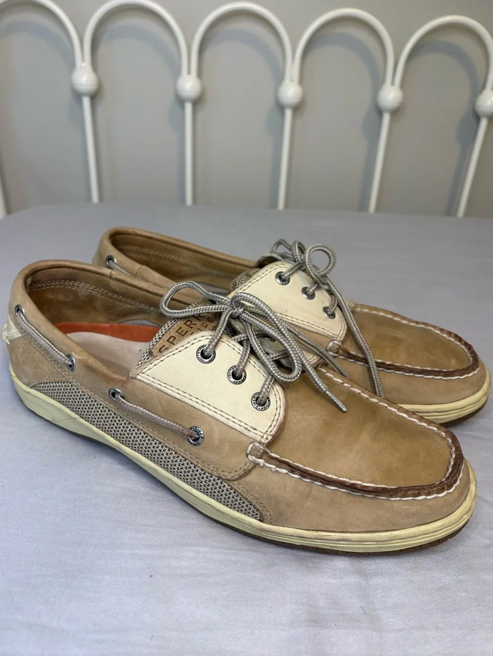 Sperry Top-Sider Leather Boat Shoes Tan Beige Men’s 10.5 M